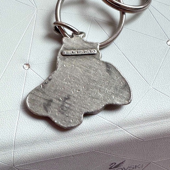 🐻 Hip Vintage 1997 Coca Cola Bear Pewter Silver Holiday Key Chain Ring - Picture 12 of 13